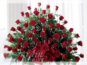 Premium Red Roses Funeral Arrangement