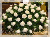 Premium White Roses Funeral Arrangement