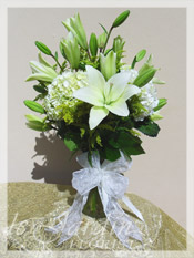 Peaceful White Funeral and Sympathy Flower Arrangement